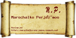 Marschalko Perjámos névjegykártya